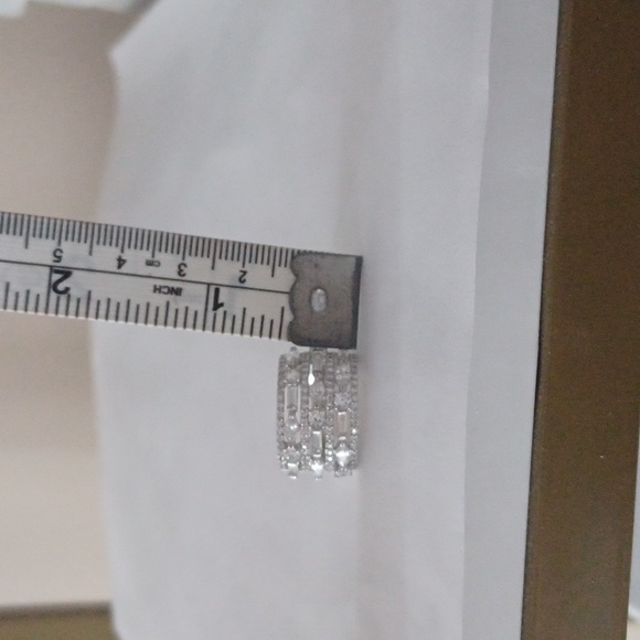 Sterling Silver and Cubic Zirconia Mixed Stone Wide Ring Size 6 - Picture 4 of 4